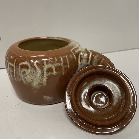 FRANKOMA Pottery Mayan Aztec Desert Gold Tan Individual Baker Bean Pot Jar - Picture 6 of 7